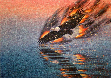 Burning Eagle, painting by Peter C. Stone